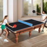 7 X4ft Black Mid-Size Ping Pong Conversion Top Foldable & Portable Table Tennis Table Top For Indoor Games - Image 6