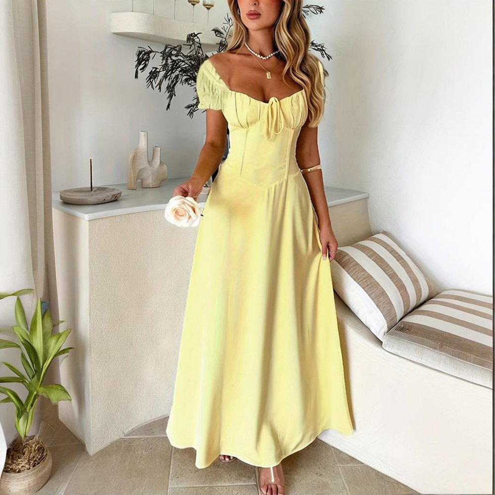 f7cf37af-6e7c-4ccc-b7ab-3a1db2a54c38.jpeg Women's Bohemian Backless Maxi Dress Flowy Ruffled Beach Dress With Adjustable Belt Summer Vacation Boho Dress For Casual Outings - Image 1