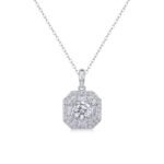 Small Square Bag Luxury Fashion Diamond Pendant Necklace Set With Mosan Diamond Silver Ornaments