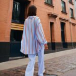 Women's Casual Striped Button-Down Shirt With Drop Sleeves Comfortable Loose-Fit Long Sleeve Top For Spring & Fall - Image 5