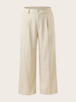 Women's Plus Size High Waist Straight Leg Trousers - Elegant, Polyester, Machine Washable, Casual Suit Pants For Women - Image 2
